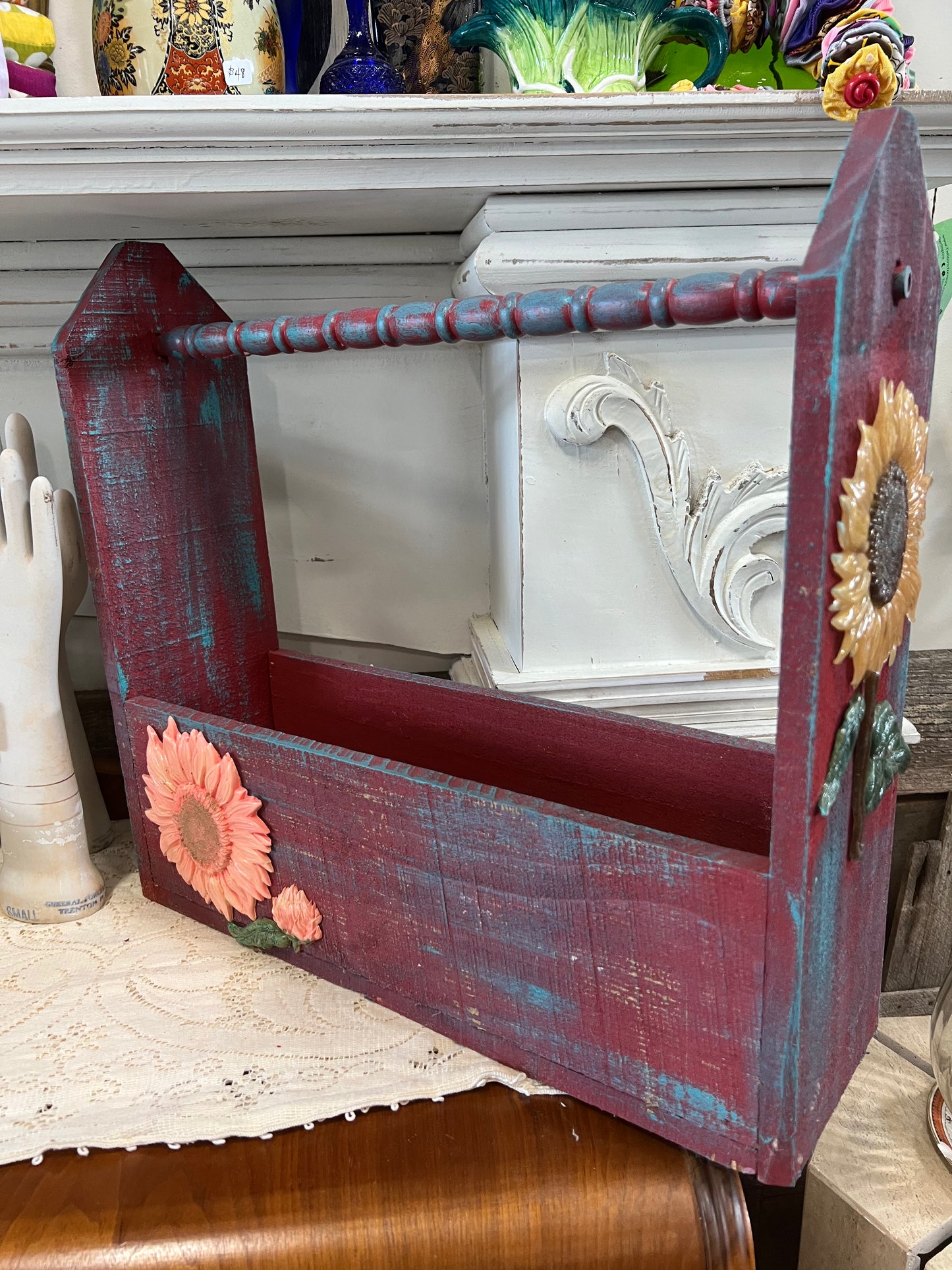 Wooden Sunflower Toolbox