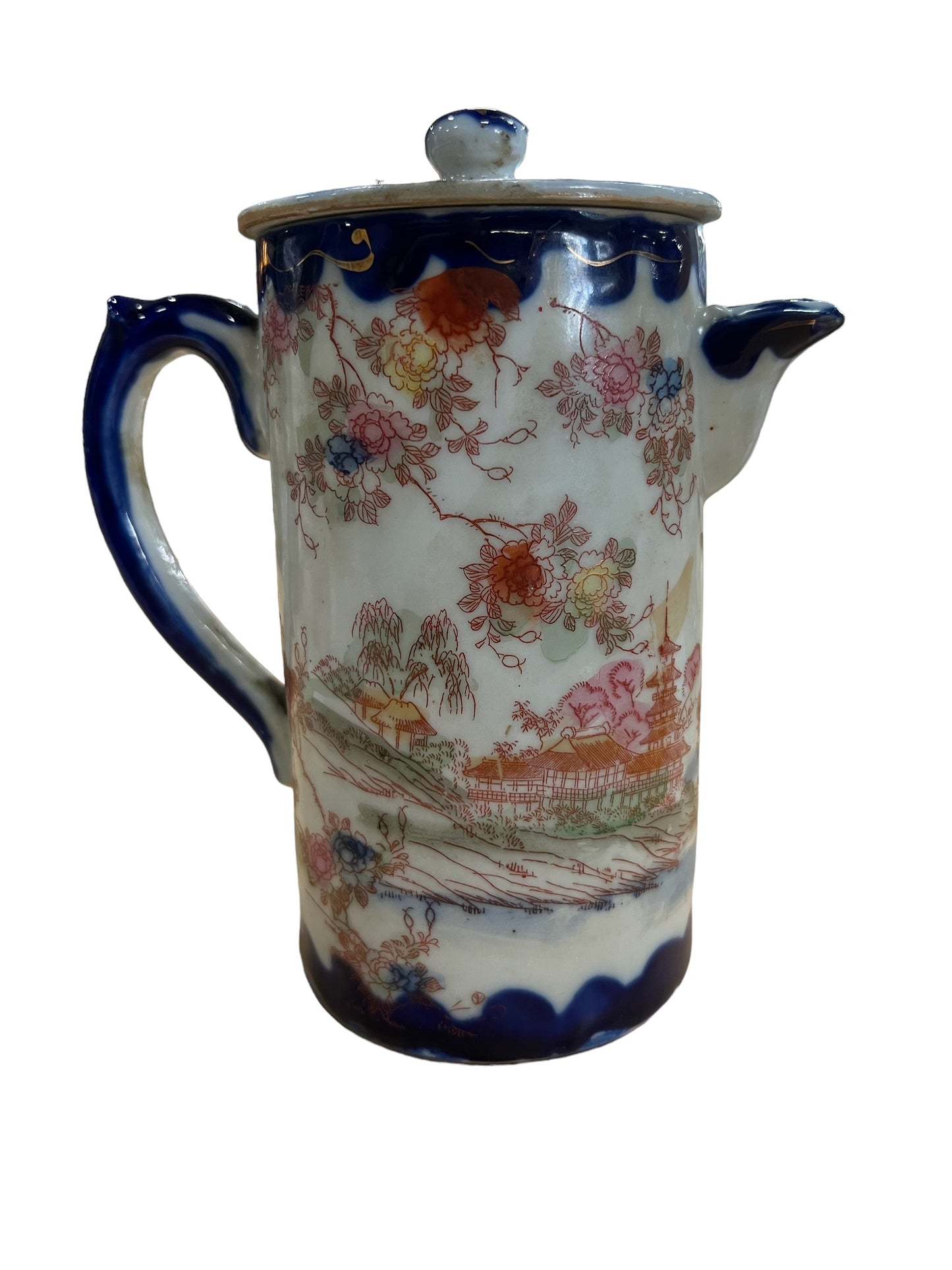 Vintage Japanese Tea Pot Hand Painted