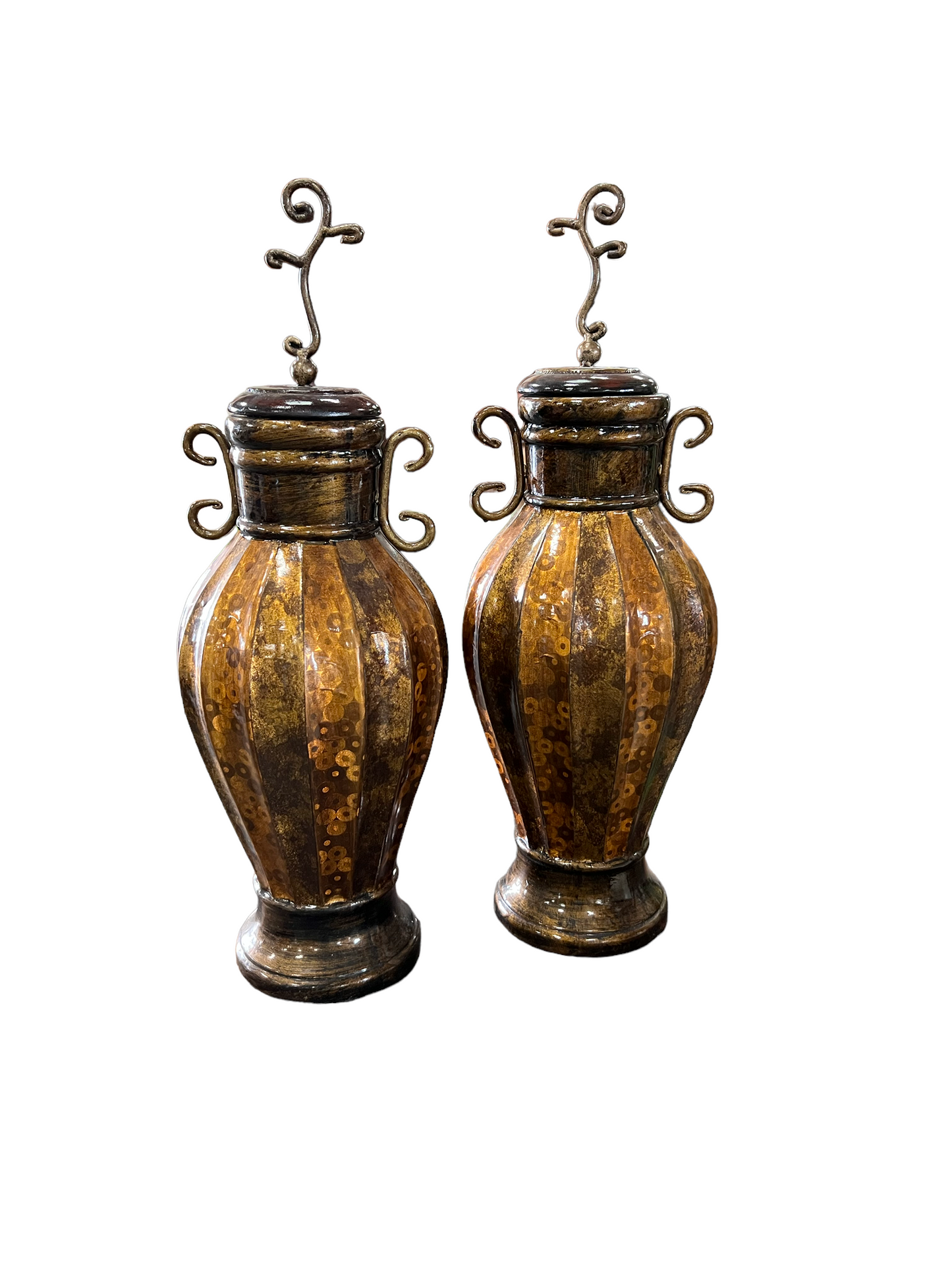 Bronze and Gold urn vases