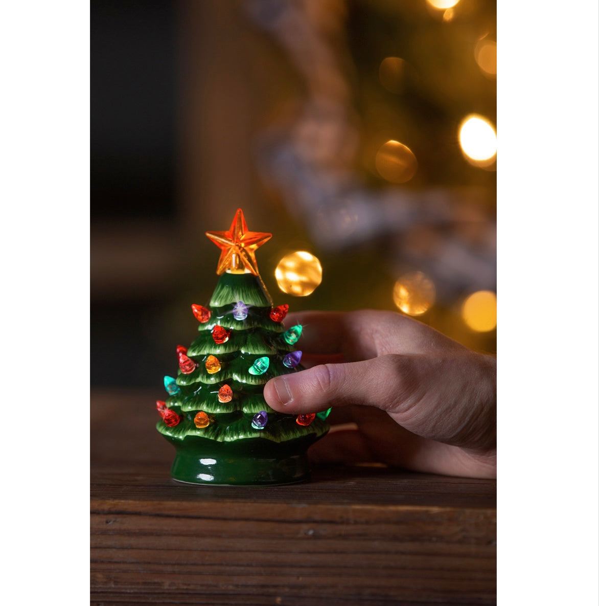 LED Color Changing Mini Ceramic Christmas Tree