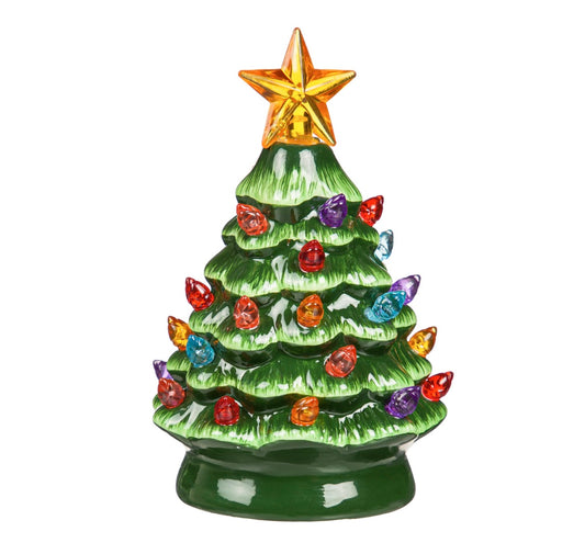 LED Color Changing Mini Ceramic Christmas Tree