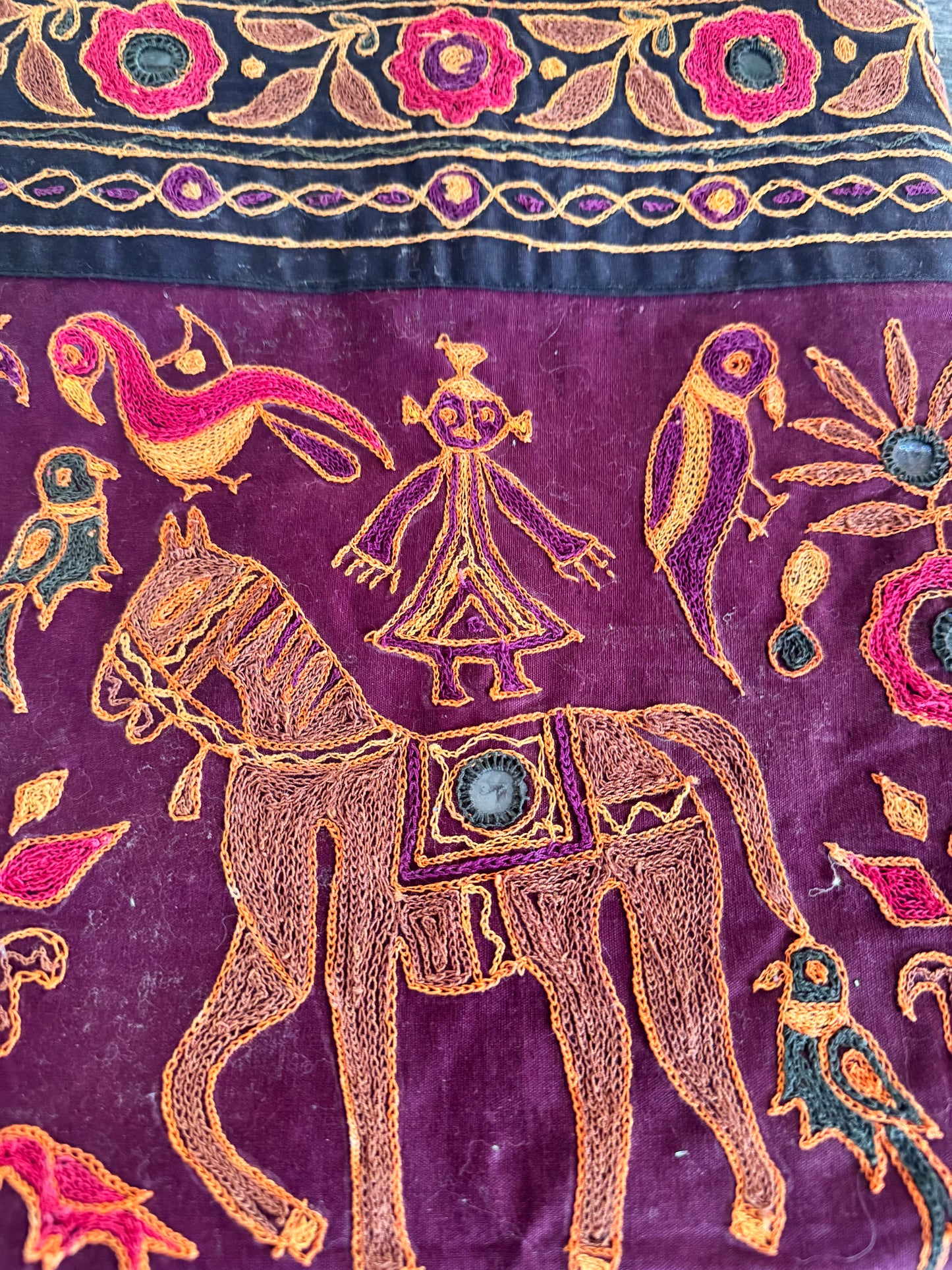 Traditional Hand Embroidered Indian Wall Hanging