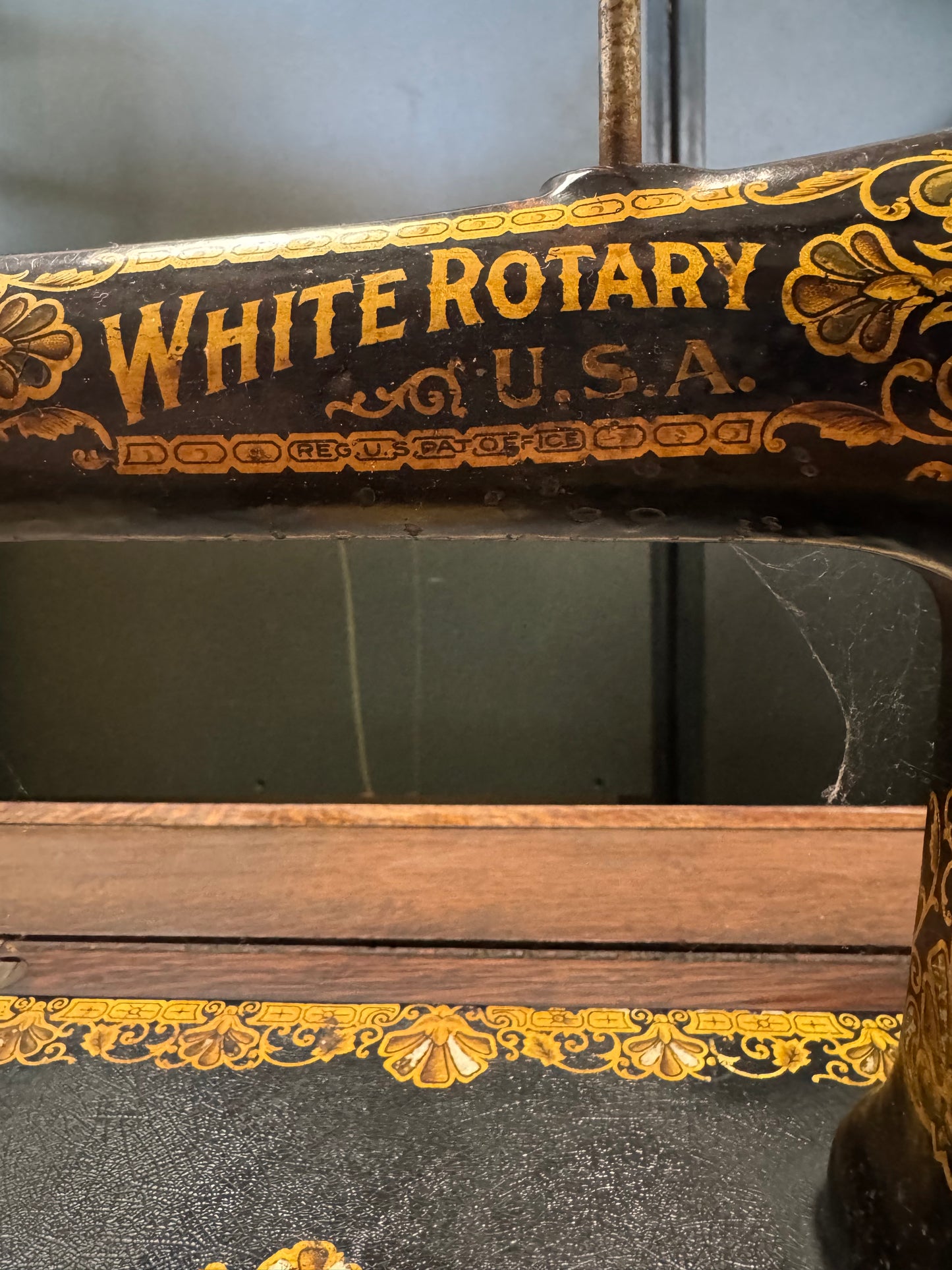 White Brand Treadle Sewing Machine with Table