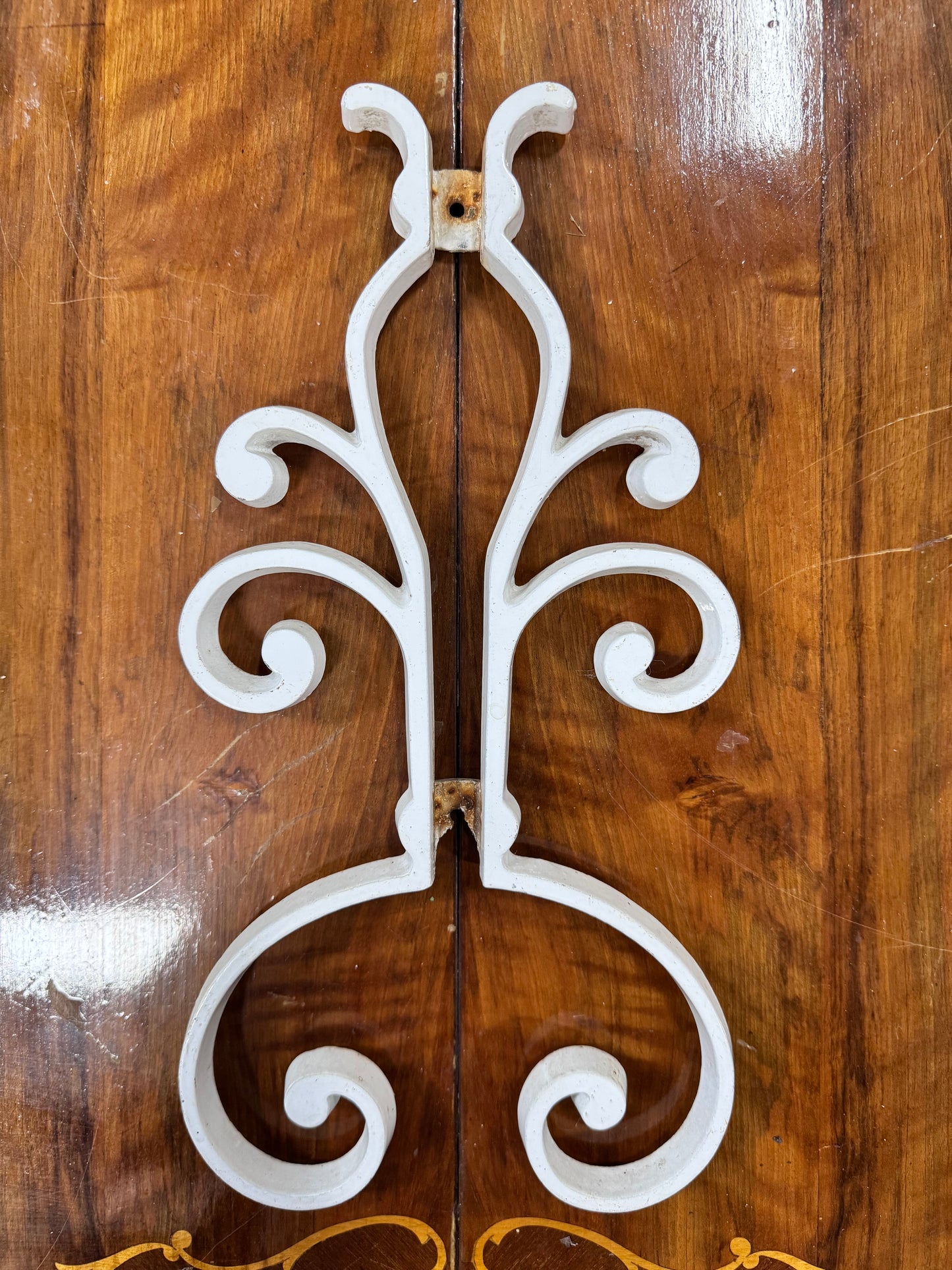 Vintage Iron Scroll - Architectural Salvage - White