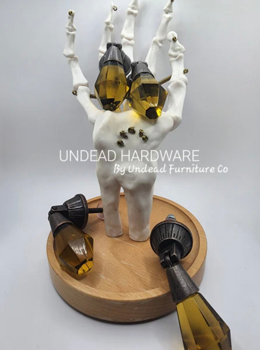 Honey Pot Amber Glass drawer pulls by Undead Hardware