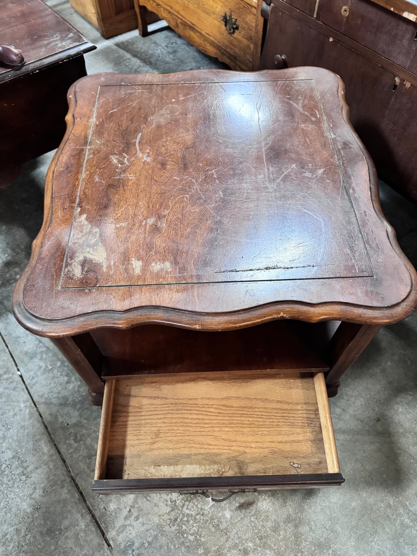 French Provincial Side Table/Nightstand with Drawer