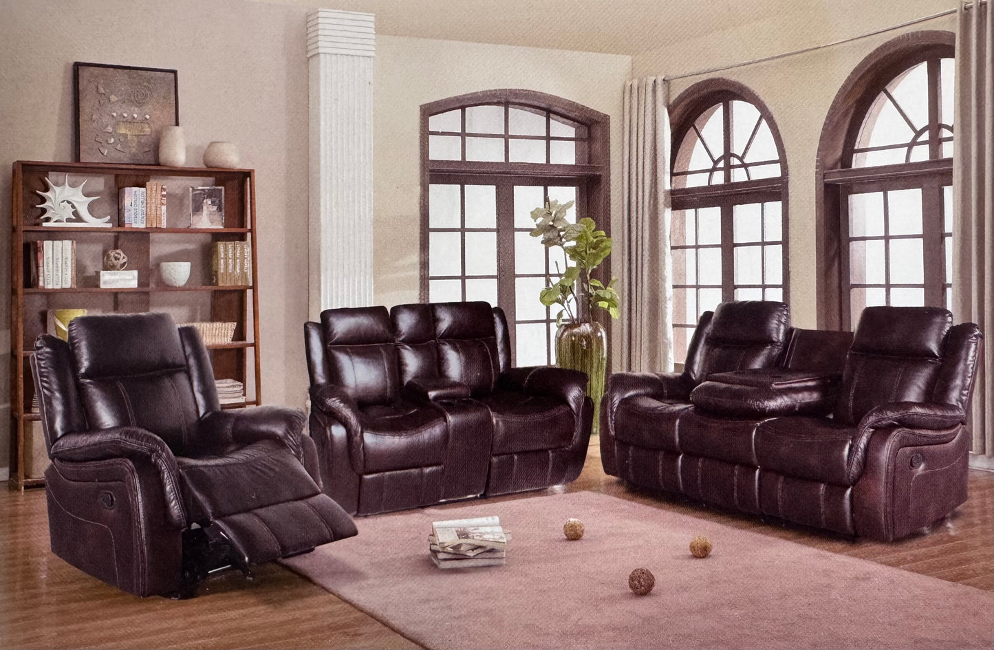 Living Room Suite Reclining Sofa Loveseat and Chair
