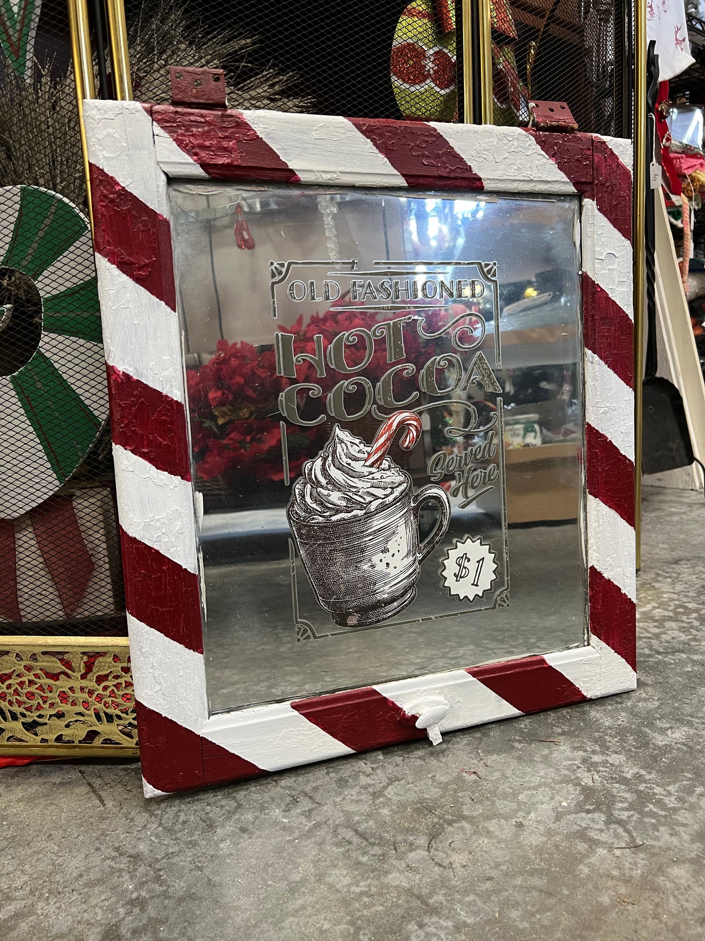 Candy cane Striped Mirror “Old Fashioned…”