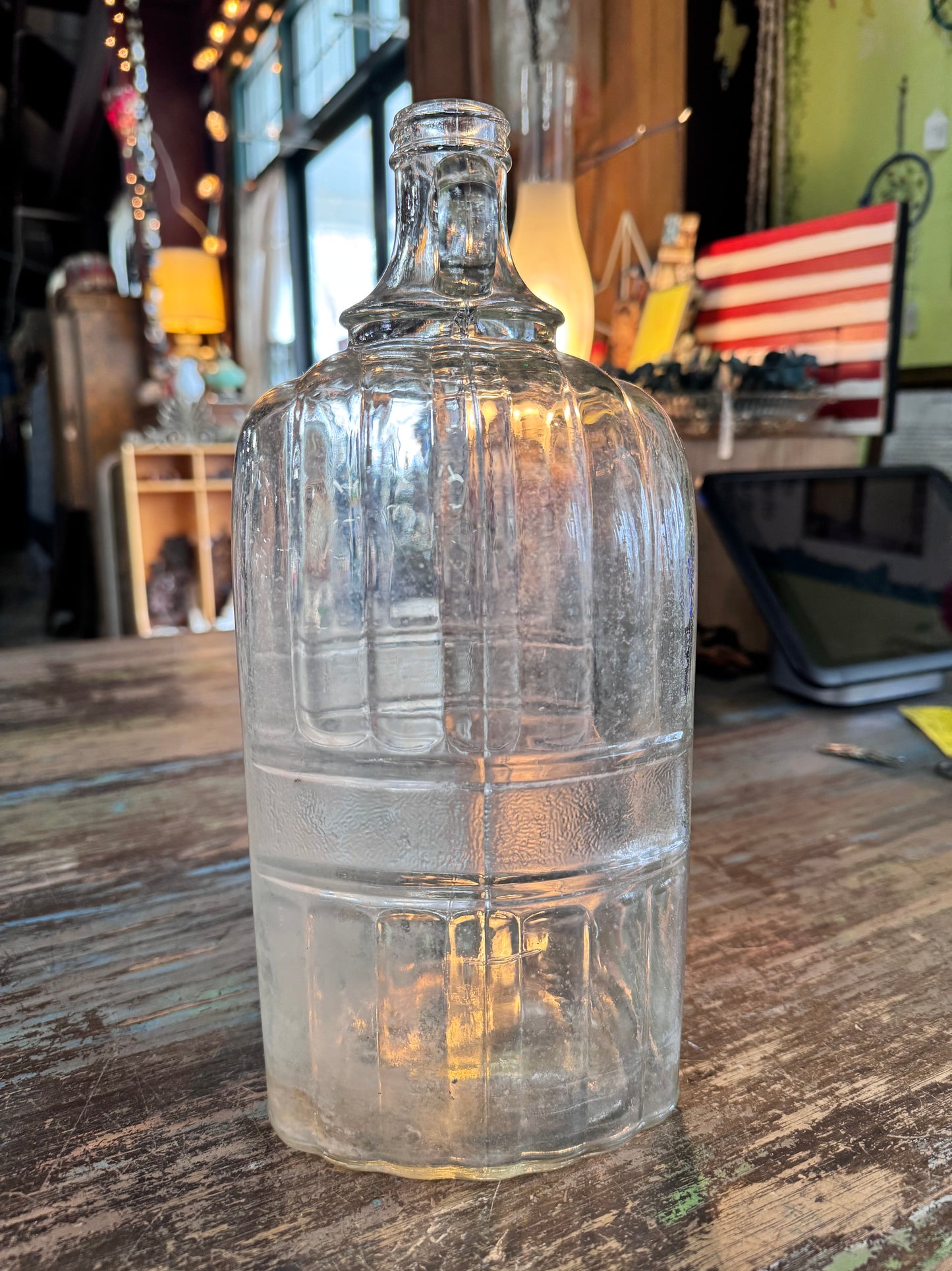 Vintage Clear Glass Gallon Jug