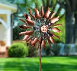 Metal Wind Spinner, Copper Sun, 75"H