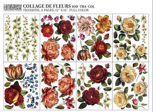 Collage De Fleurs Iron Orchid Designs Transfer