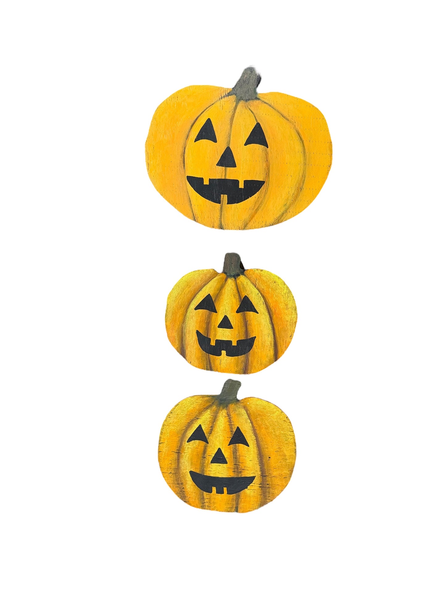 Hand painted wooden pumpkins