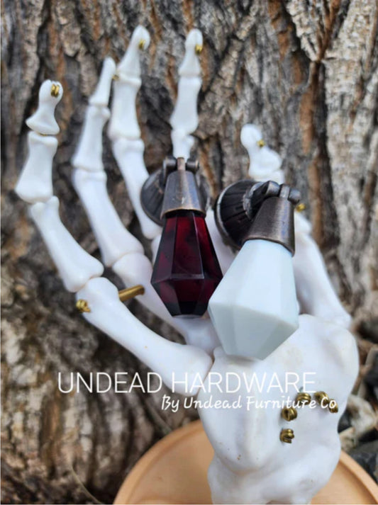 Bloody Mary Red Glass drawer pulls by Undead Hardware