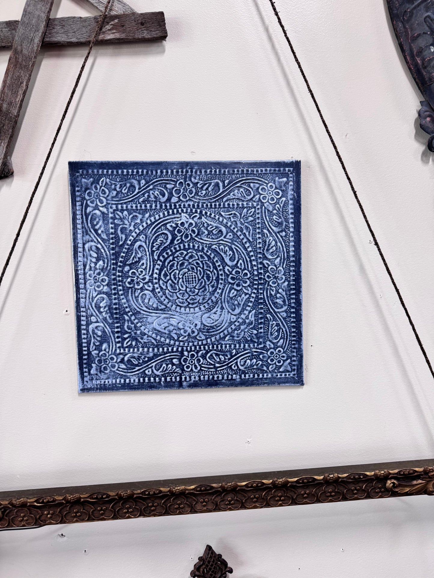 Decorative Embossed Metal Wall Hangar
