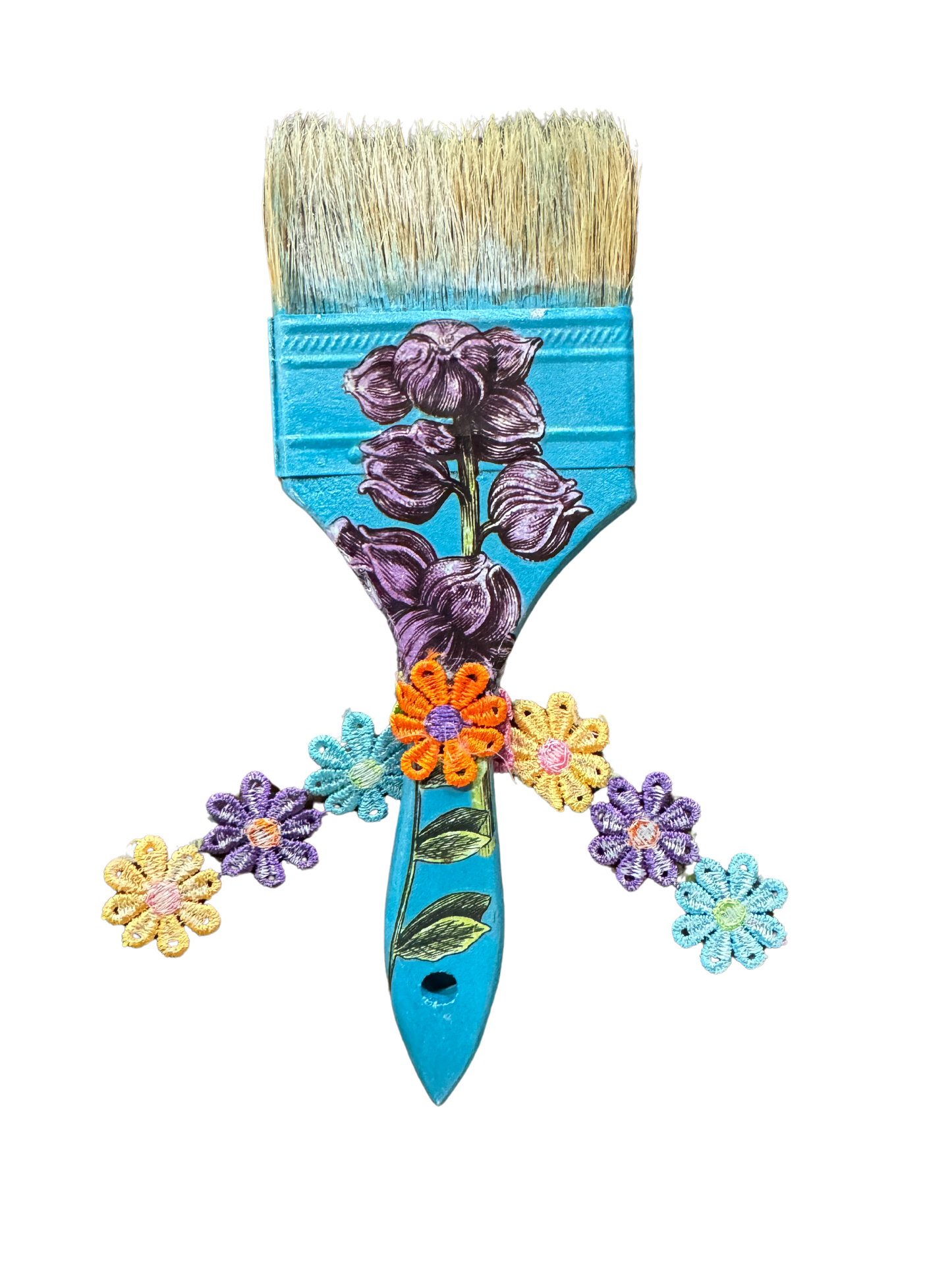 Altered Embellished Paint Brushes Art Decor by Glitter & Gold