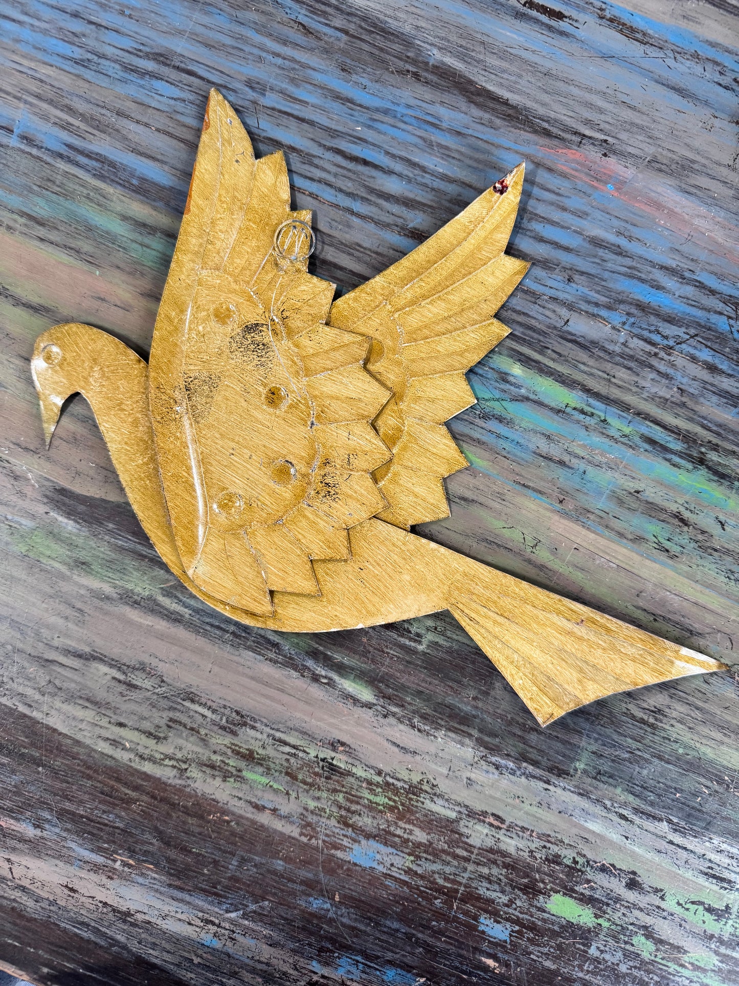 Vintage Metal Dove Wall Art Hanging