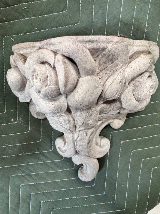 Vintage Plaster French Rose Wall Shelf
