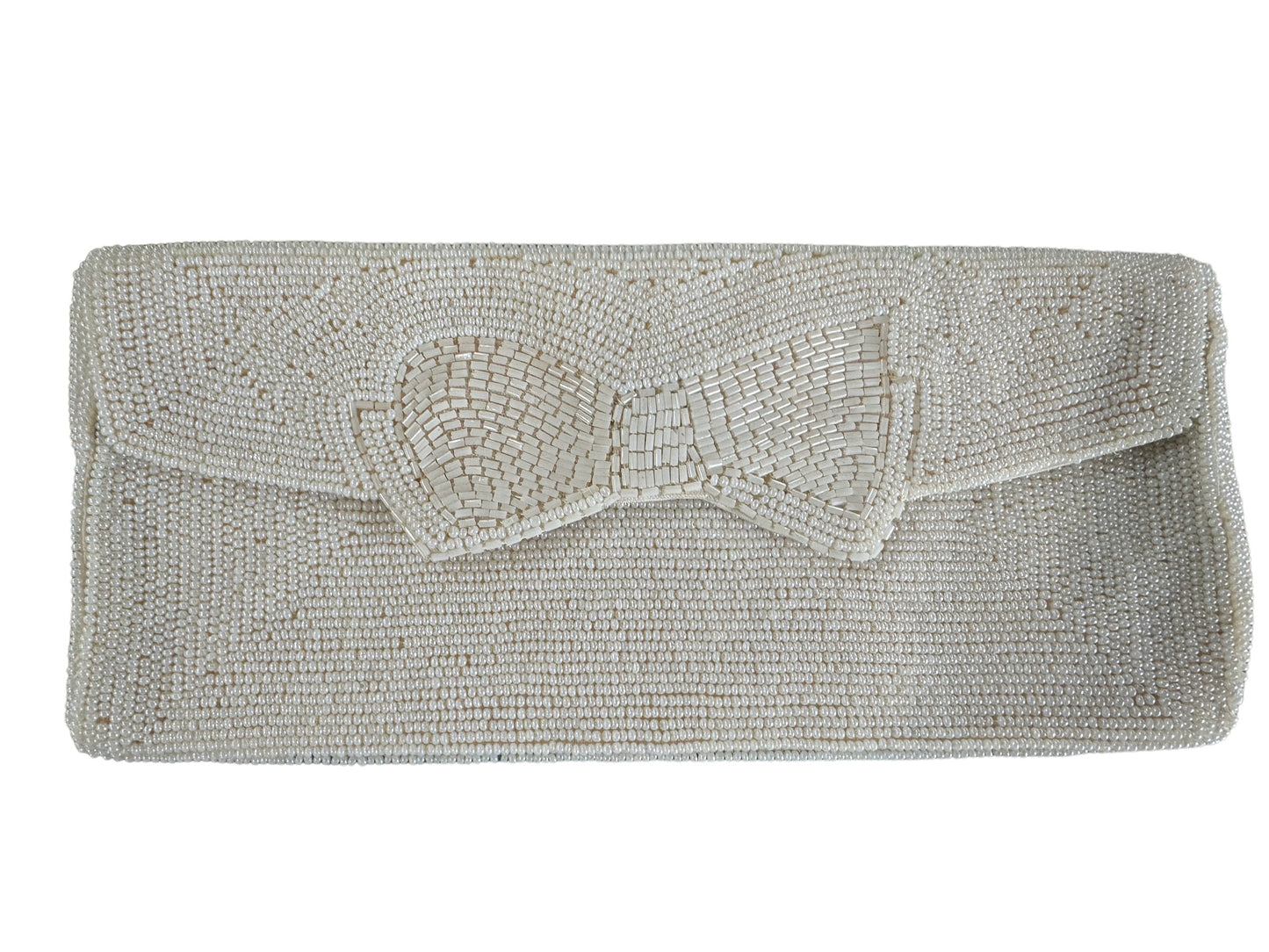 1920’s Ladies’ White beaded wedding clutch