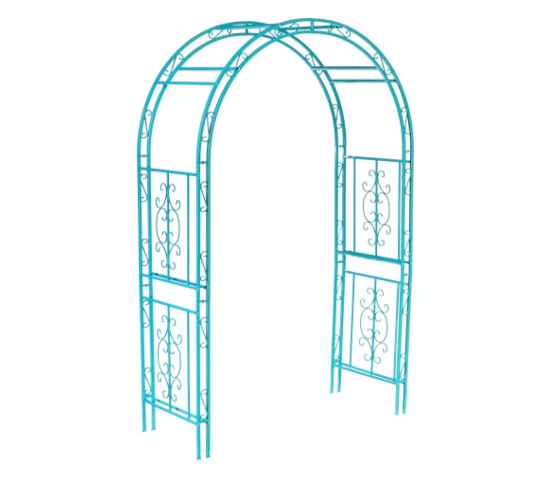 Montebello Iron Garden Arbor Coastal Blue