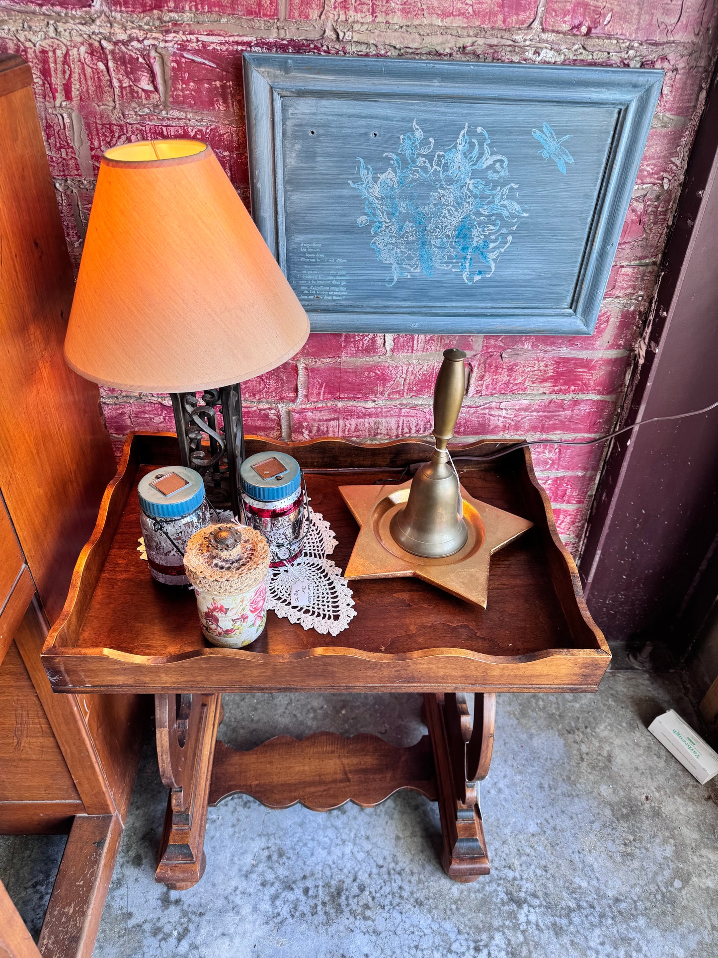 Victorian Revival Walnut Parlor Serving Table