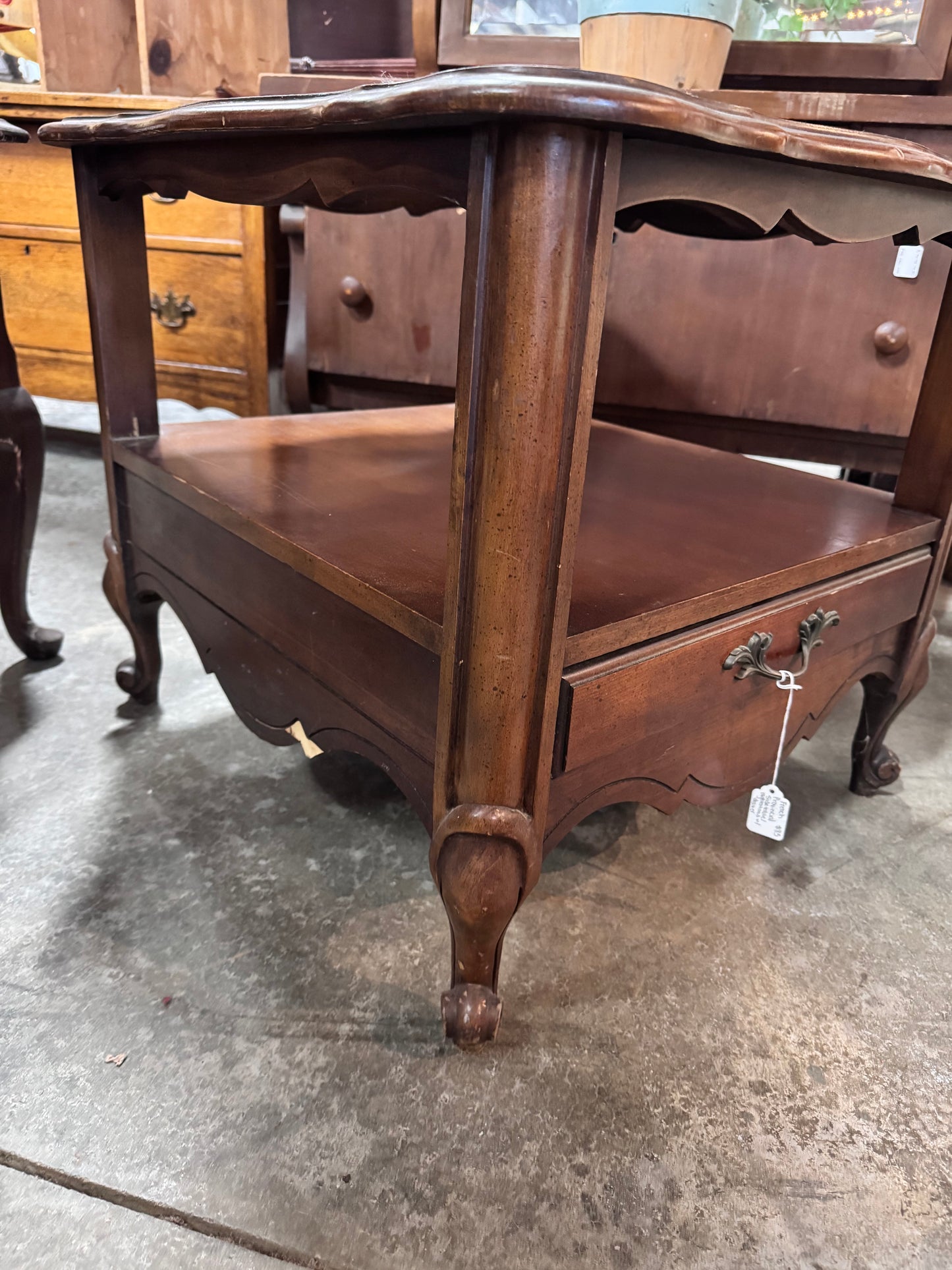 French Provincial Side Table/Nightstand with Drawer