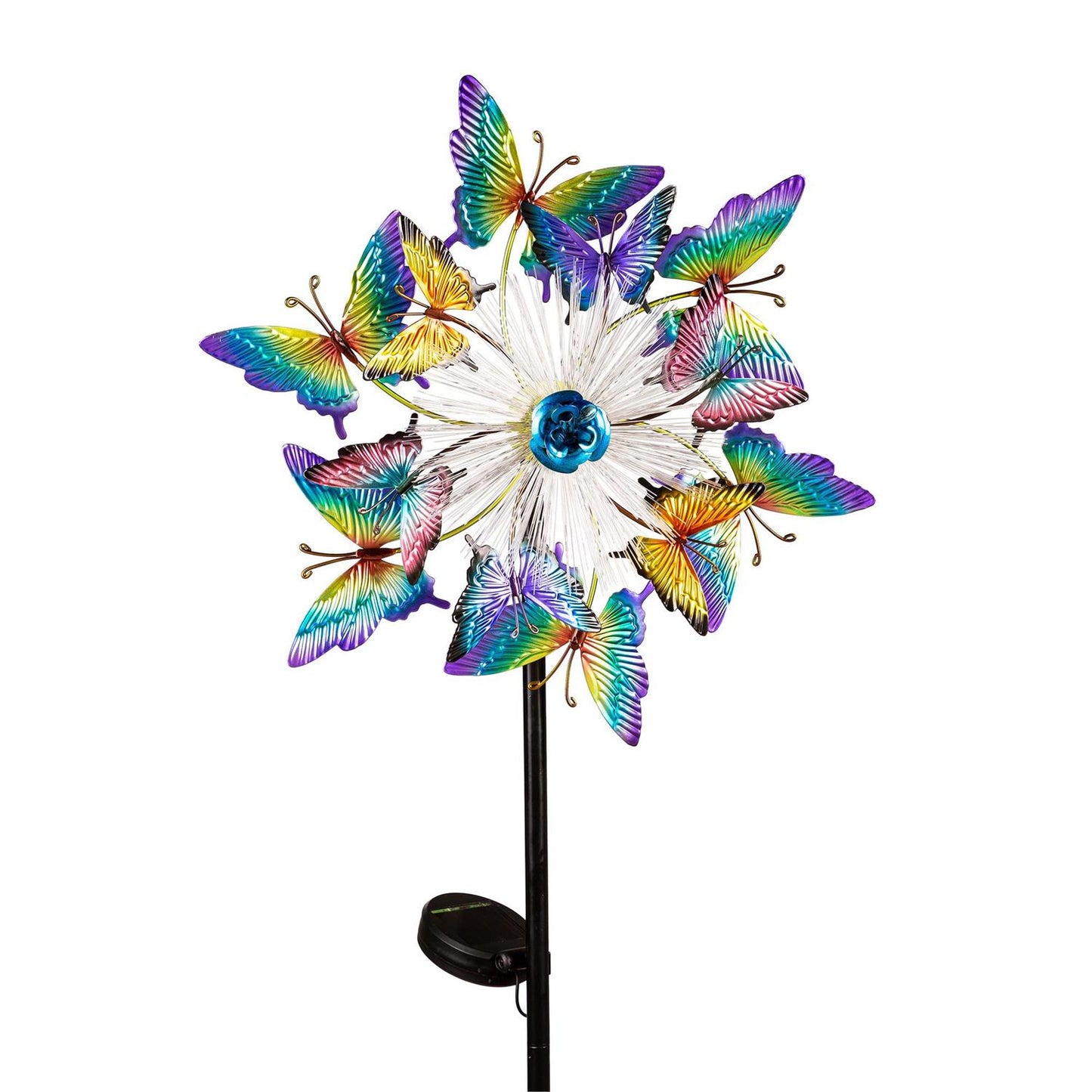 Solar Fiber Optic Butterfly Wind Spinner