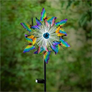 Solar Fiber Optic Butterfly Wind Spinner