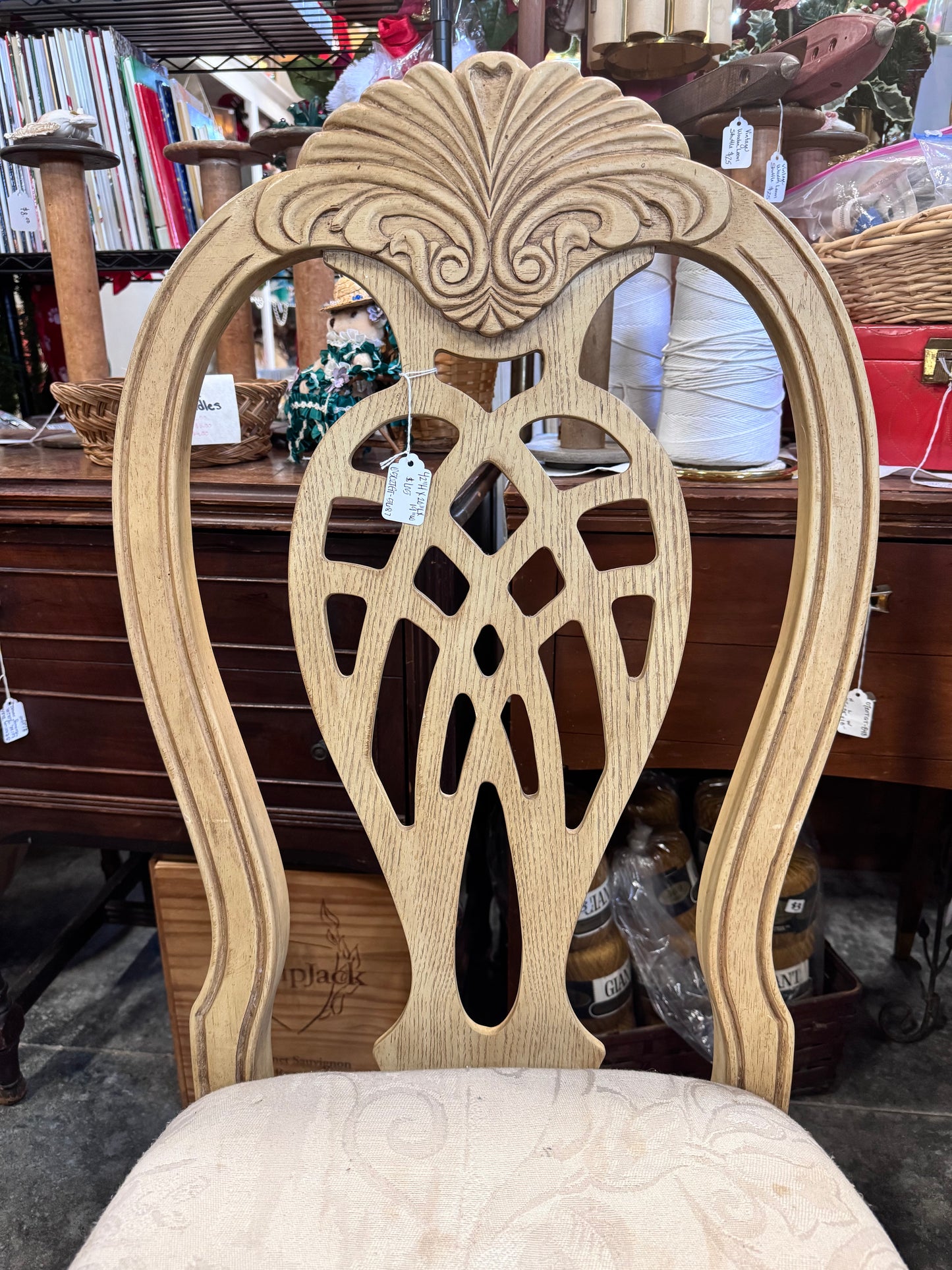 Light Blonde Upholstered Seat Dining Chair