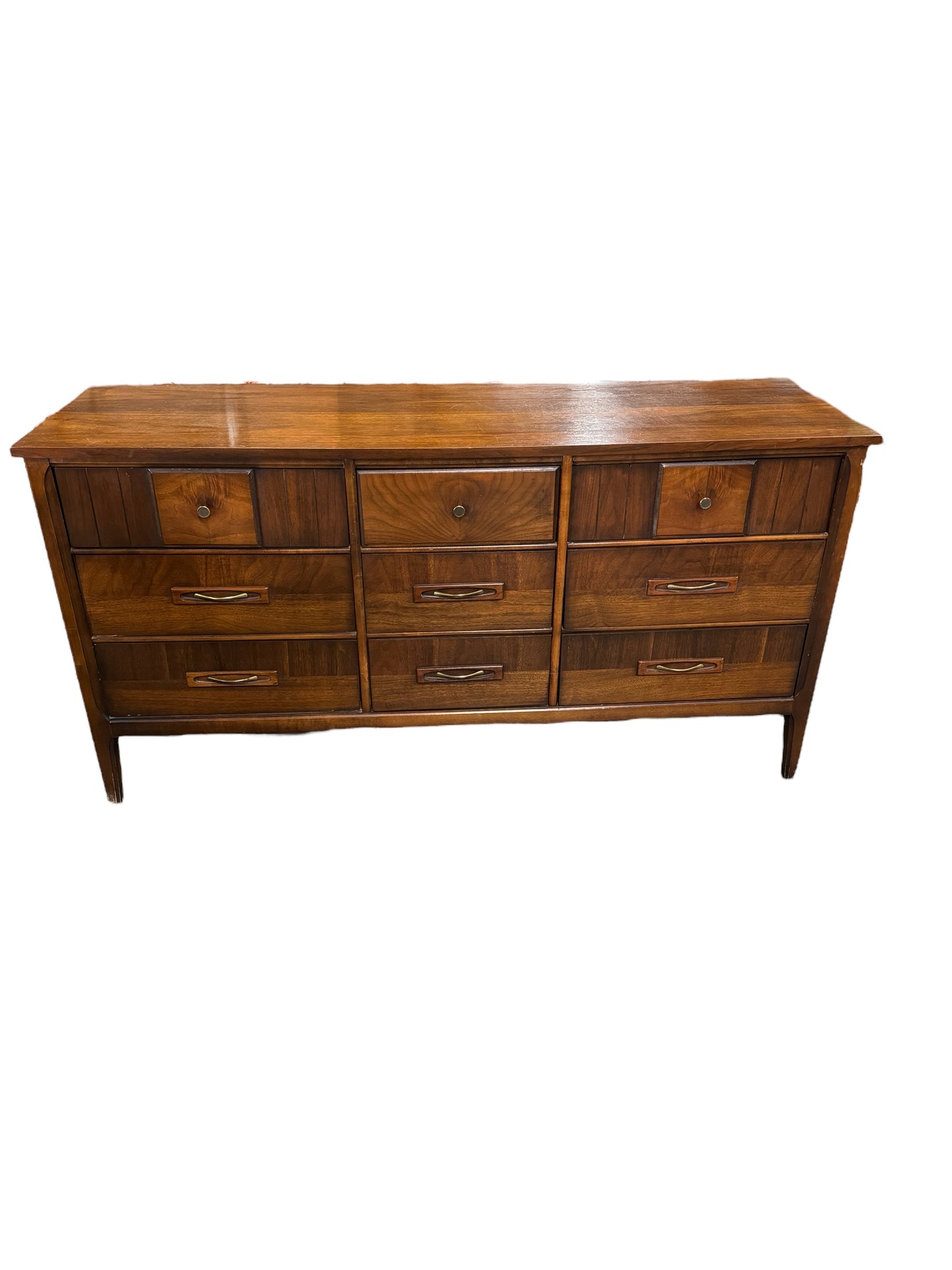 Solid Wood Mid Century 9-Drawer Dresser