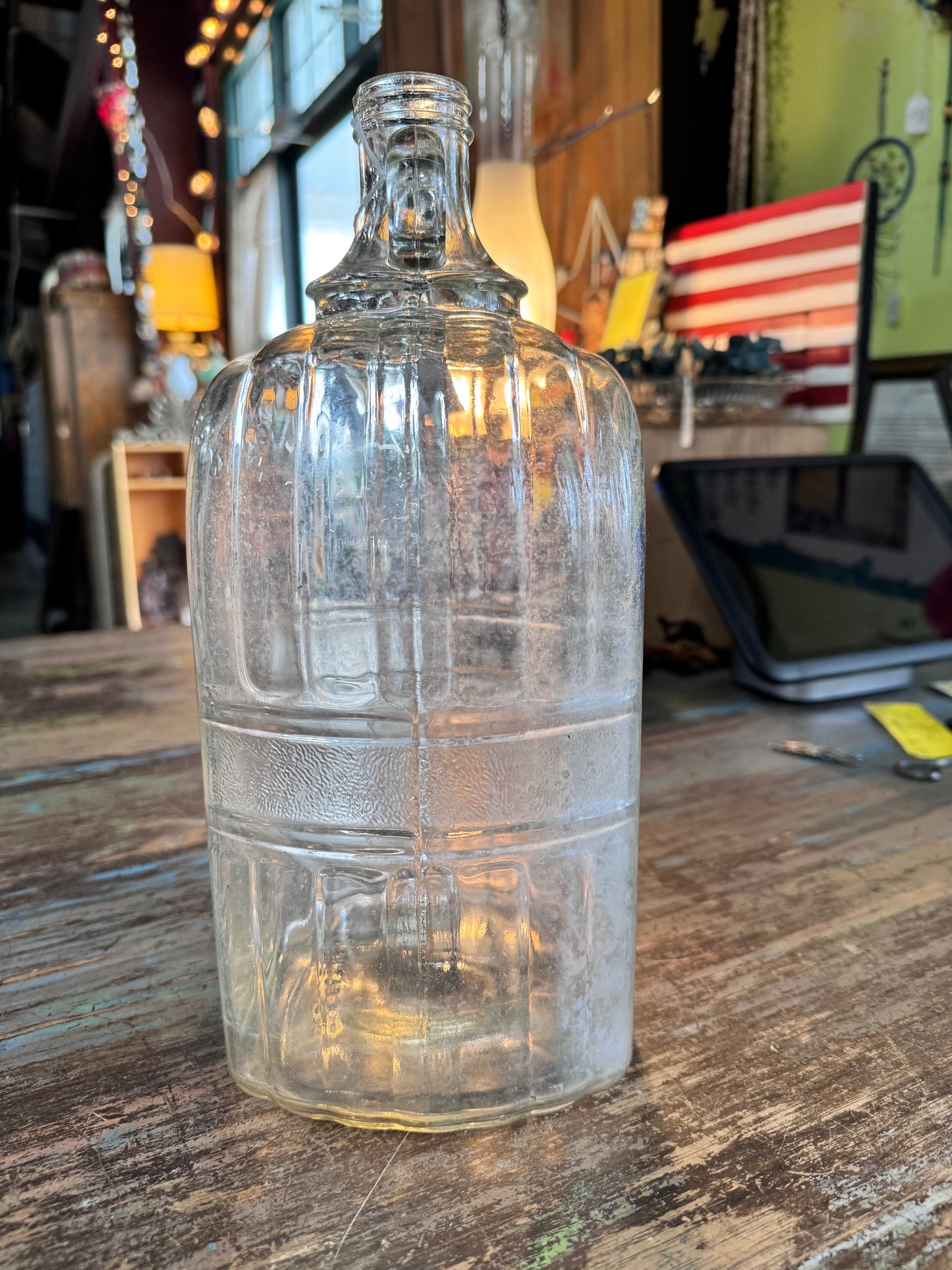 Vintage Clear Glass Gallon Jug
