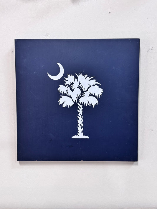 Bellows Barnwood Original Palmetto Tree & Moon