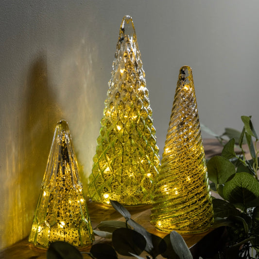 LED Ombre Glass Tree Table Decor