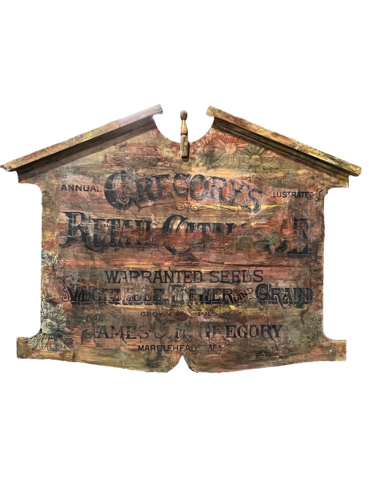 Antiqued Gregory’s Catalogue Sign