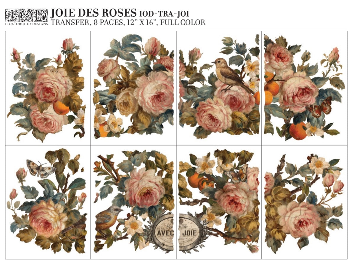 Joie Des Roses Iron Orchid Designs Transfer