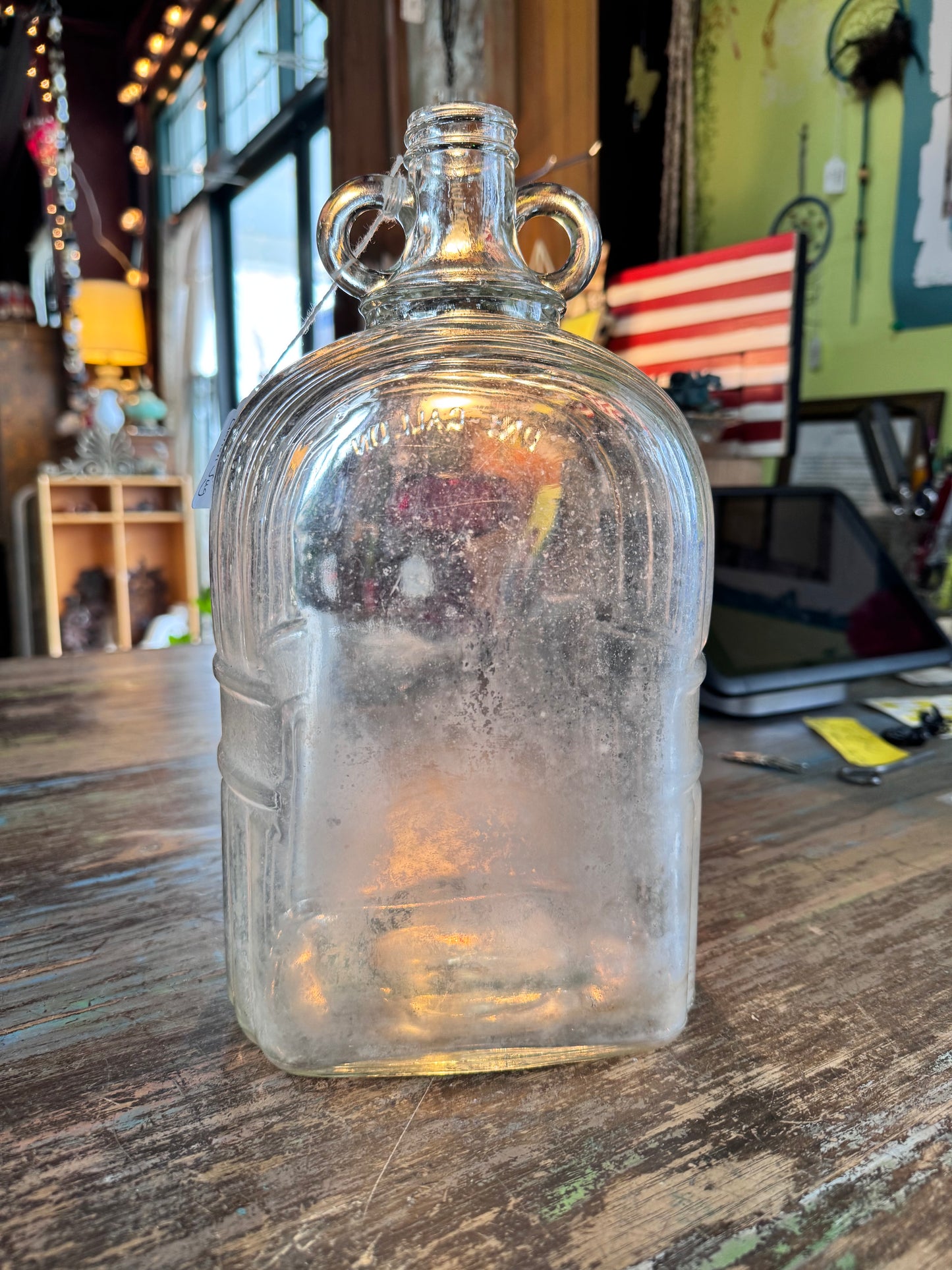 Vintage Clear Glass Gallon Jug