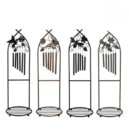 Metal Plant Stand with Wind Chime