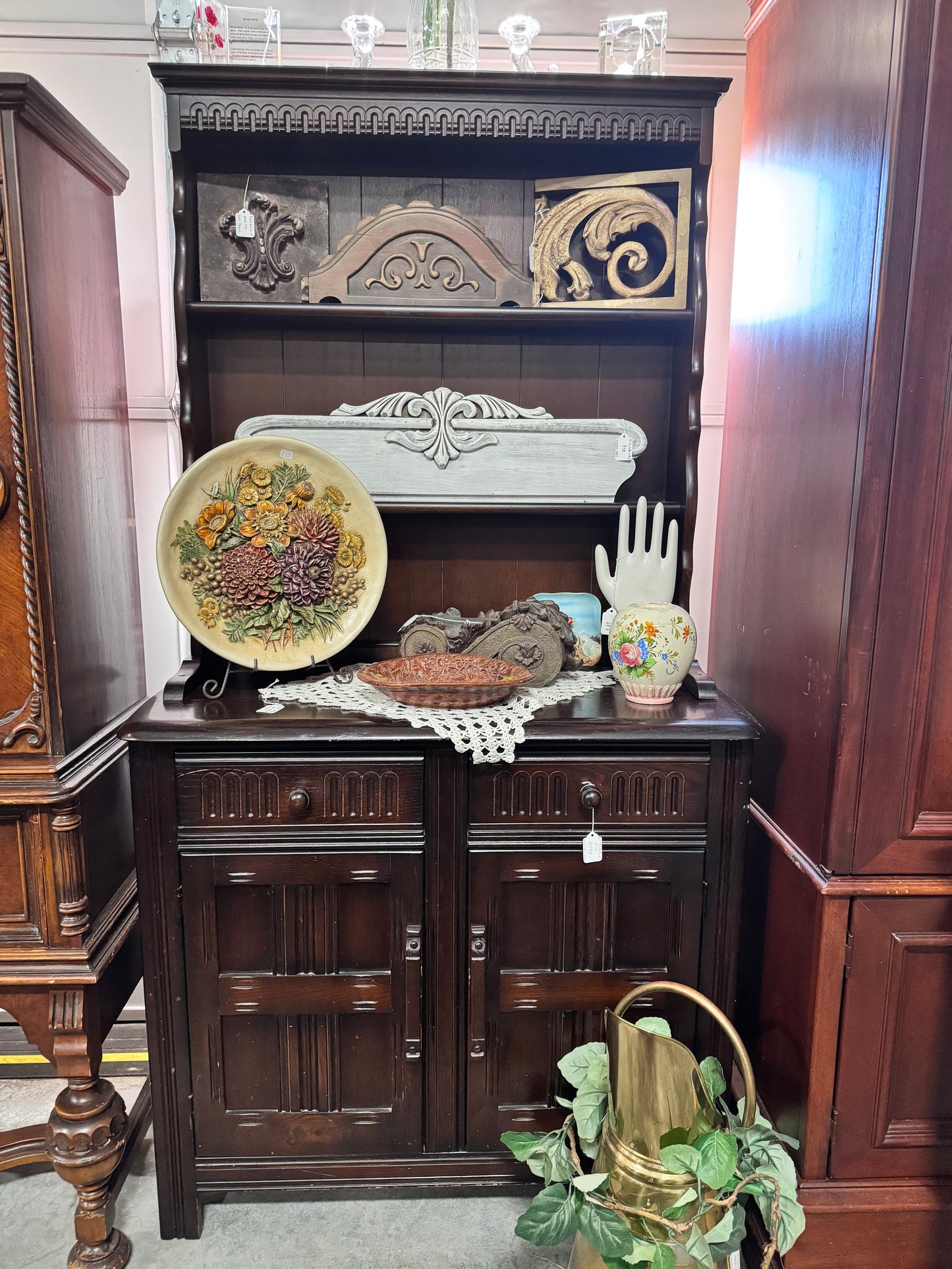 Vintage Welsh Dresser -Shelves with Single Plate Rail