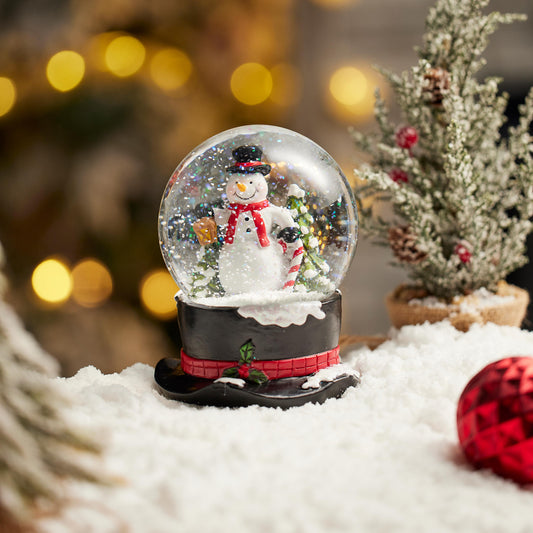 Resin Snowman Top Hat Water Globe