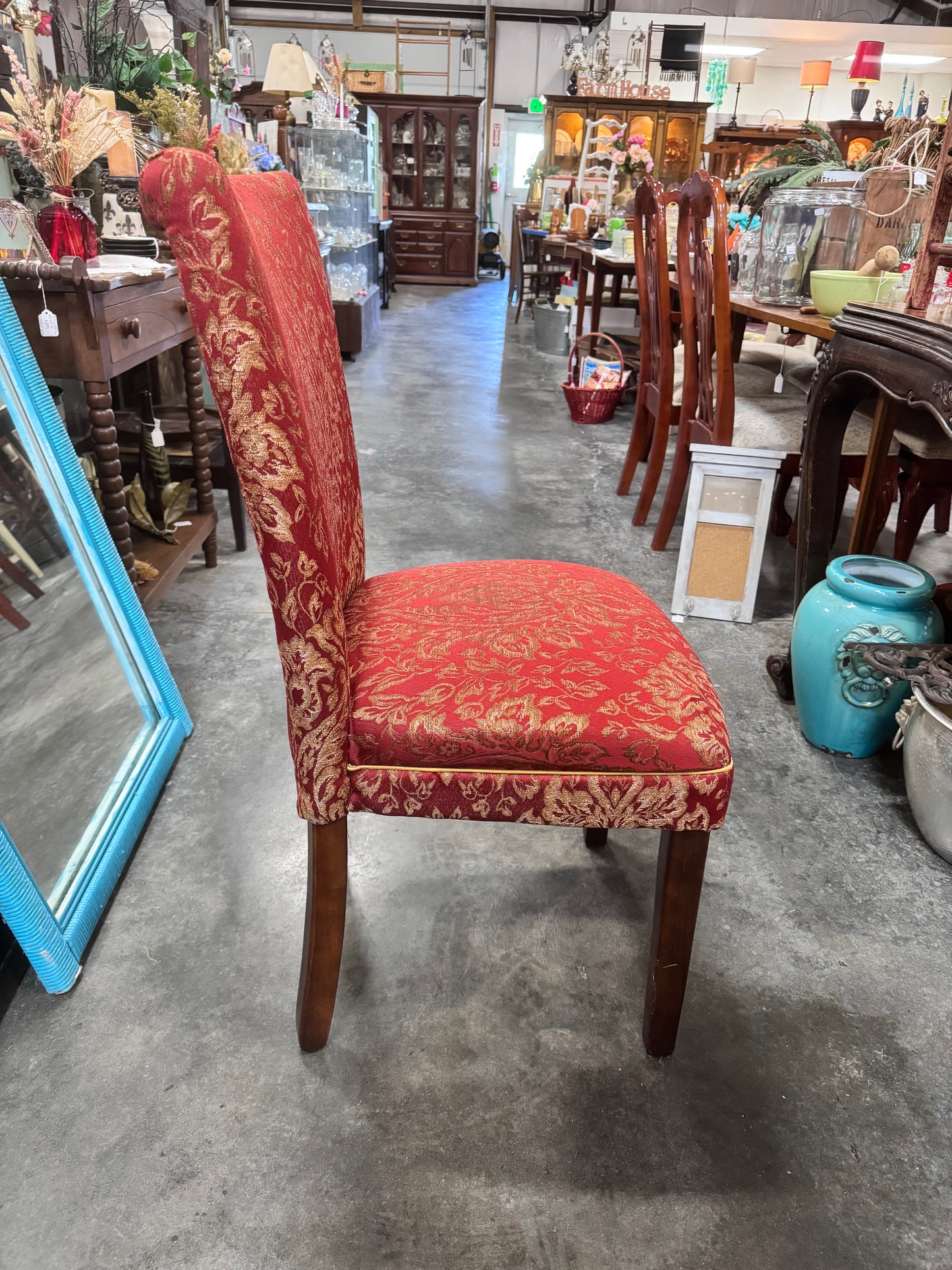 Red & Gold Paisley Pattern Pier 1 Parsons Chair