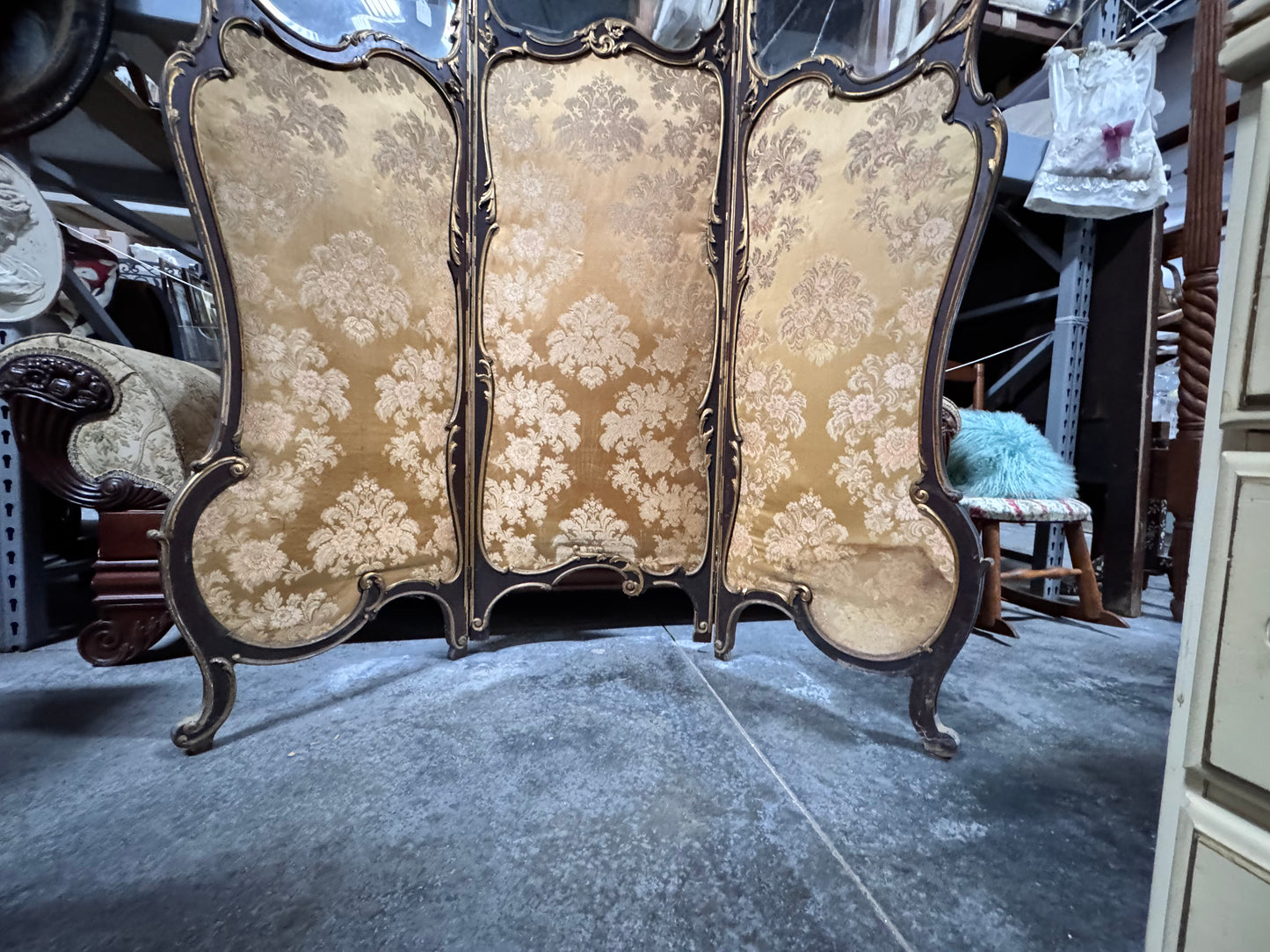 Louis XV Style Antique 3-Panel Screen