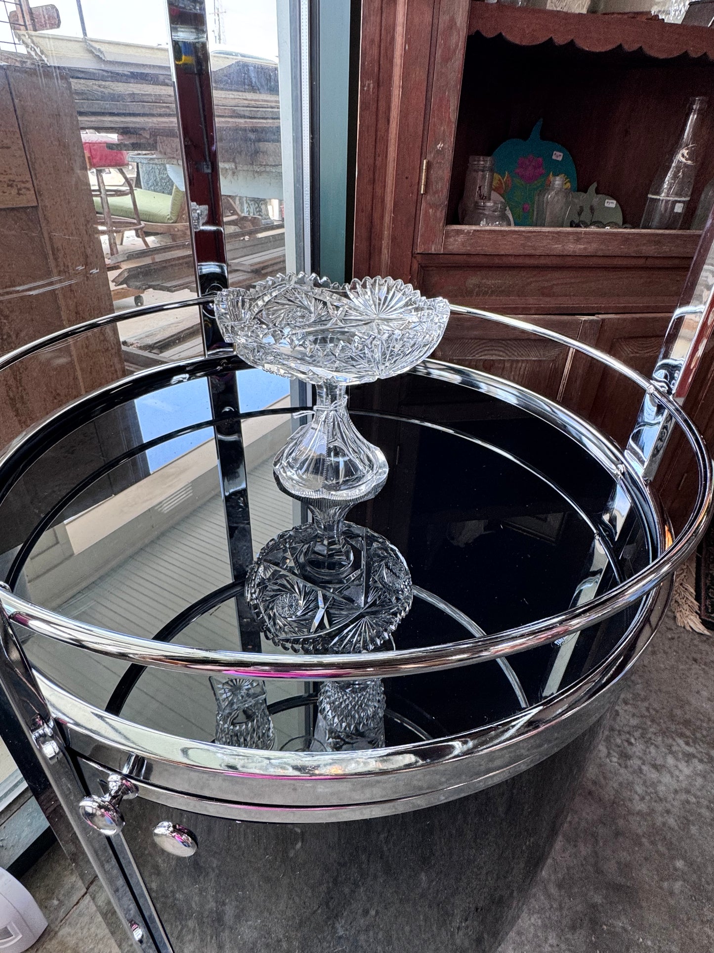 Lighted Black & Chrome Bar