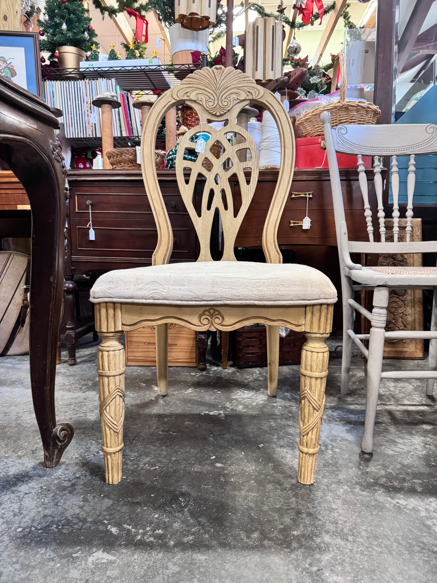 Light Blonde Upholstered Seat Dining Chair