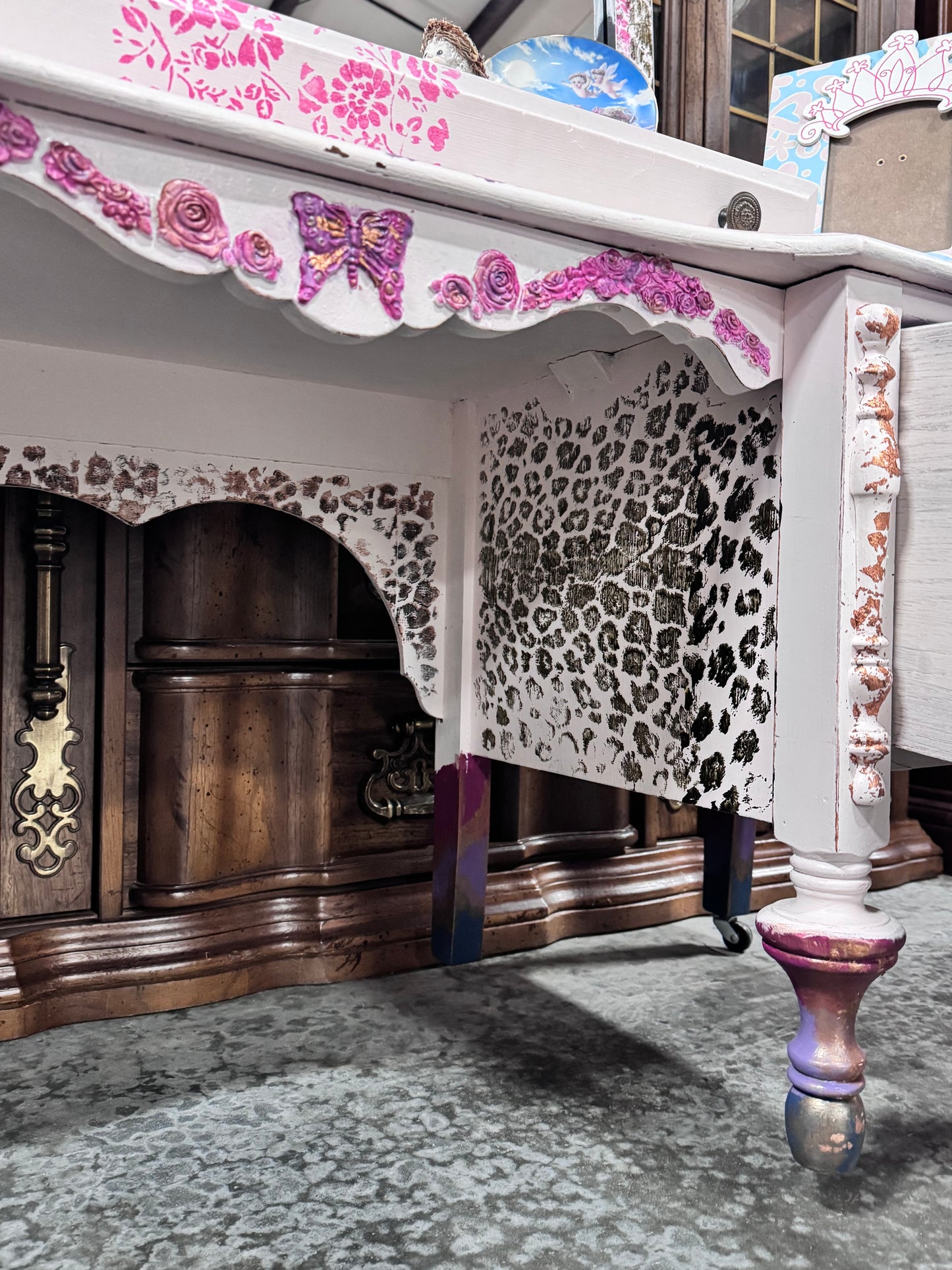 Lisa Frank Inspired Dressing Table w/ Mirror