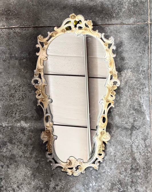 Antique Italiante/Art Deco Carved Wall Mirror