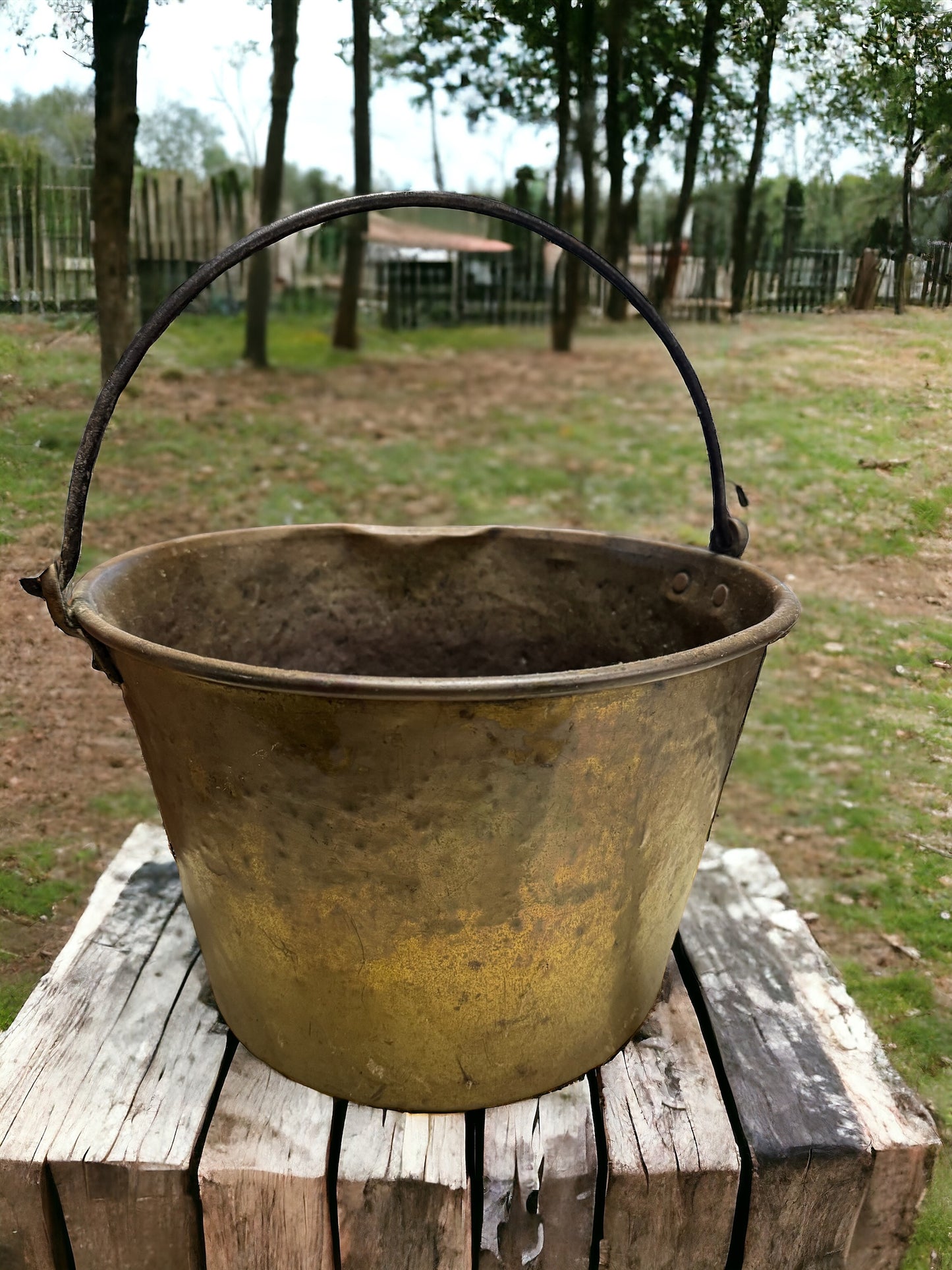 Copper Bucket with Forged Iron handle