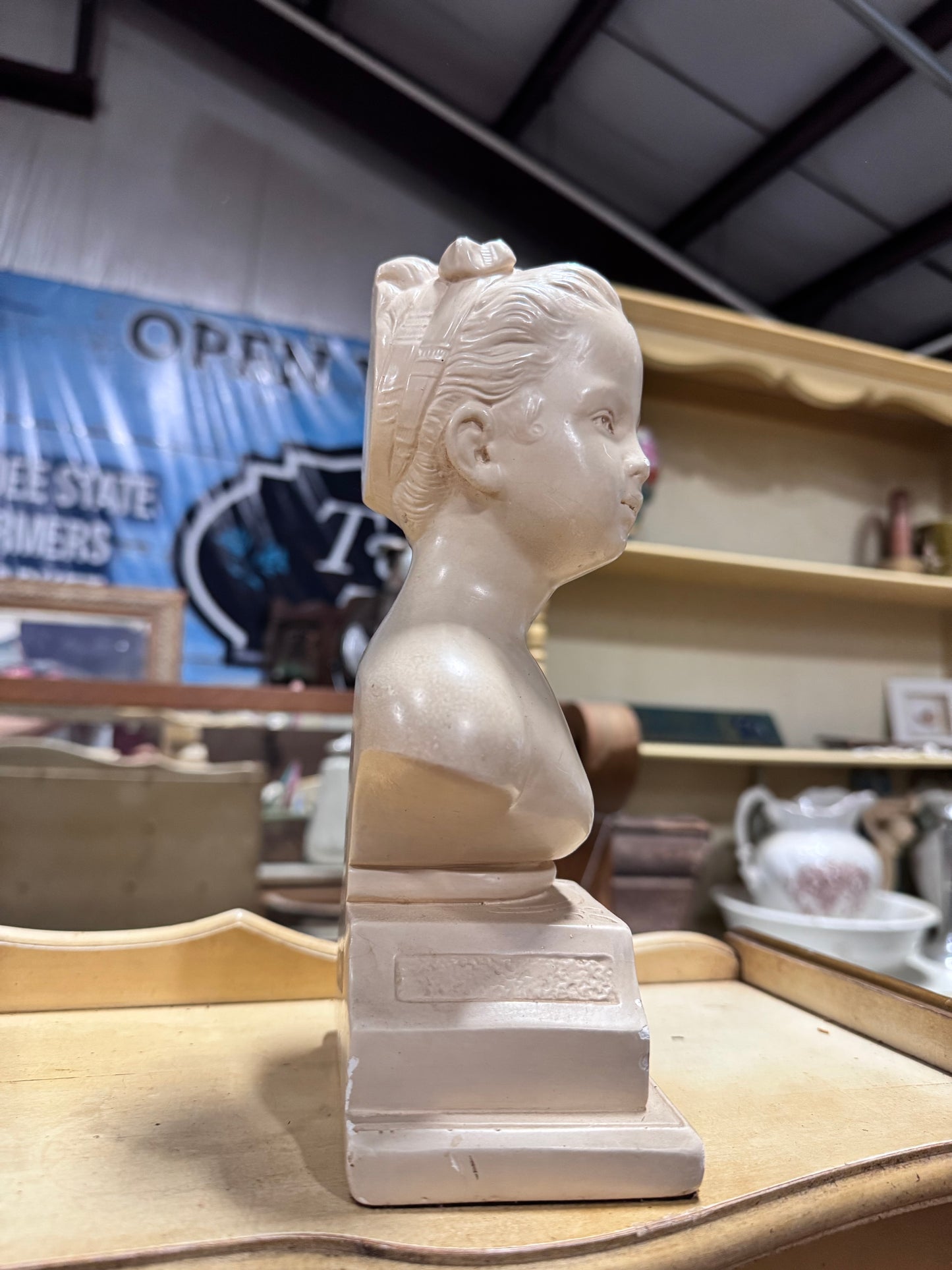 Vintage Alexander Backer Chalkware Bust - Girl