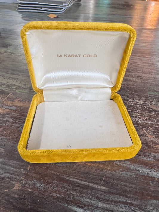 Vintage Gold Velvet Jewelry Box