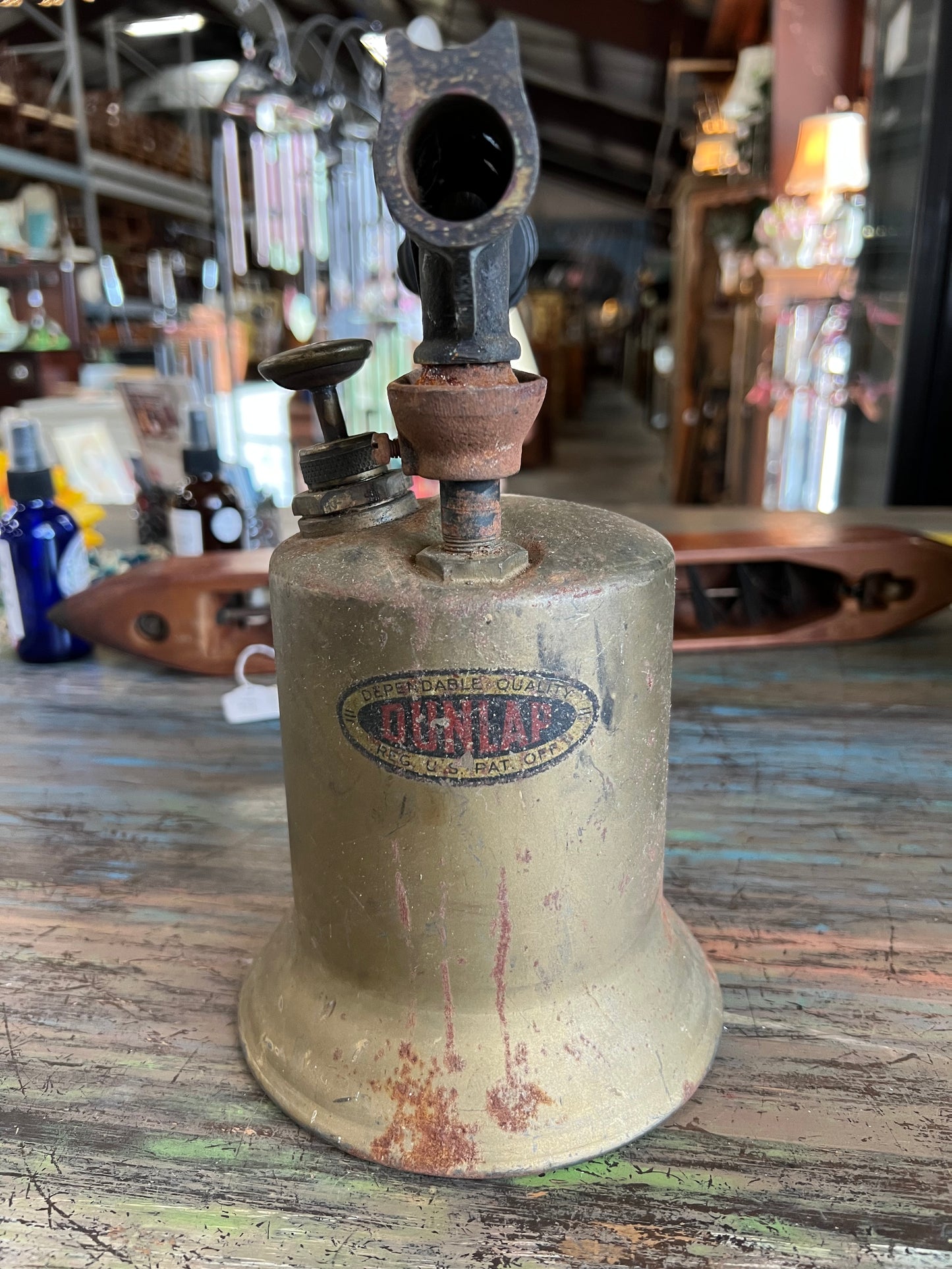 Vintage Dunlap Tools Brass Gasoline Blow Torch