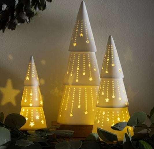 LED Ceramic Christmas Tree Table Decor