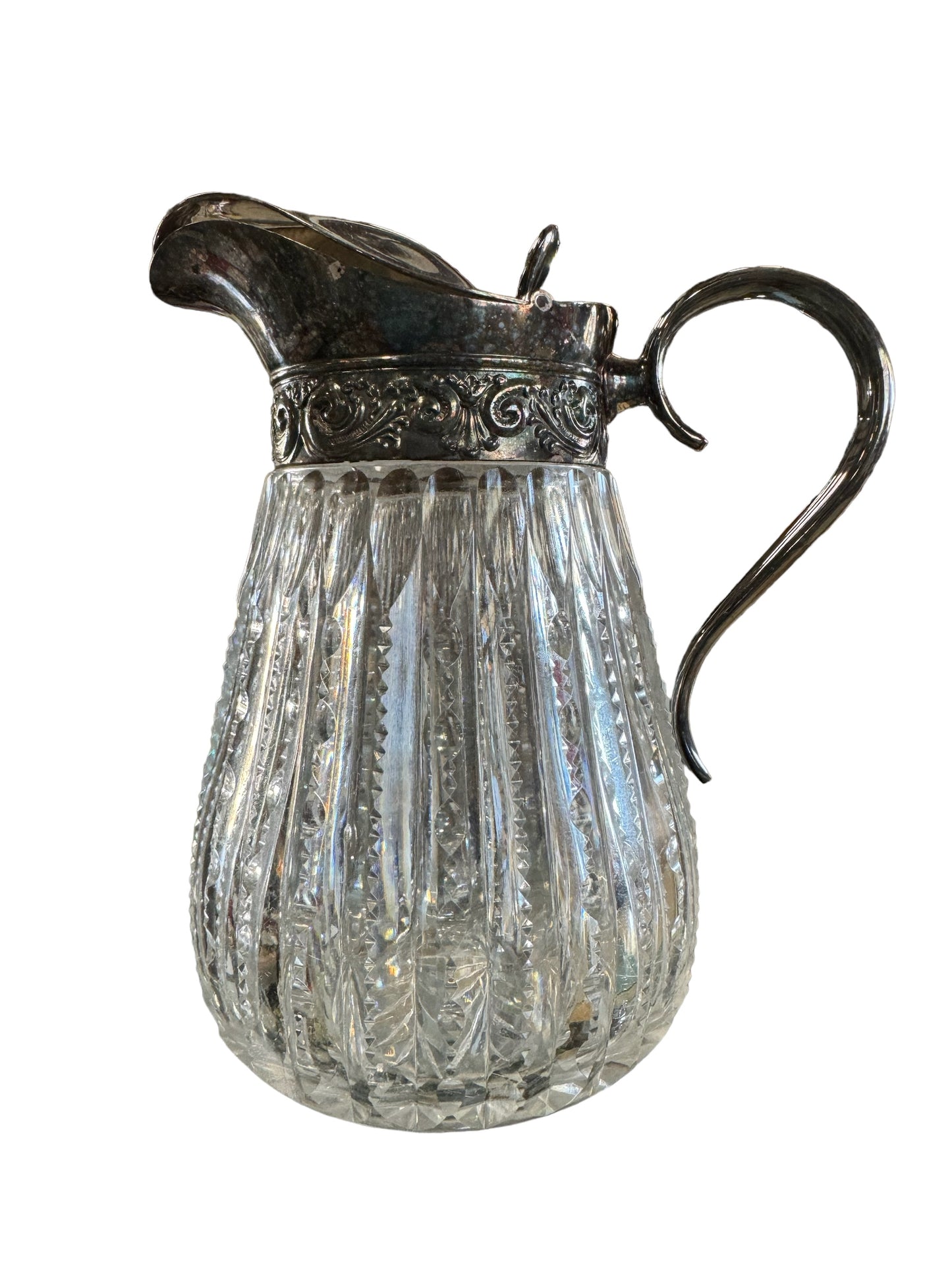 EAPG Zipper Pattern Glass Hinged-lid Syrup Pitcher